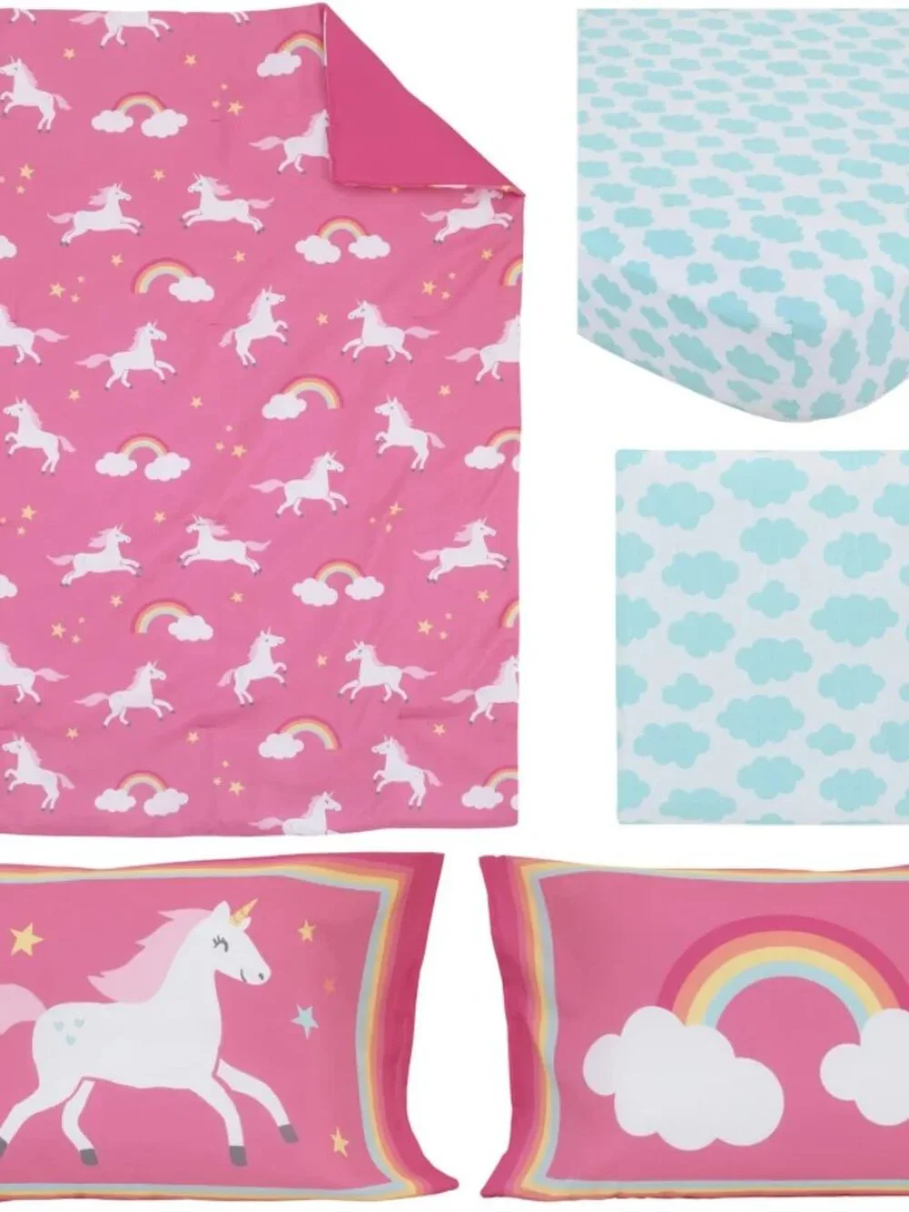 Carter's Rainbows & Unicorns Toddler Bedding Set new see details